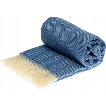 Prostěradlo Deka Rena Home vlněná 140 cm x 200 cm modrá