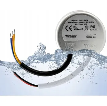 IP kamera Montážní napájecí zdroj do krabice fi60 12V 60W LED IP67, zapuštěný, plastový