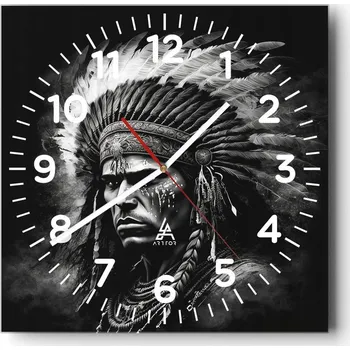 Hodiny Kuchyňské nástěnné hodiny 30x30 Indiánské hodiny Skleněné hodiny do obýváku Moderní Tiché