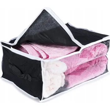 Úložný box Obal na povlečení POD POSTEL Kontejner na oblečení 45 x 30 x 20 cm - ČERNÝ