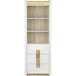 BRW ALAMEDA regál REG3S, bílý lesk/dub westminster