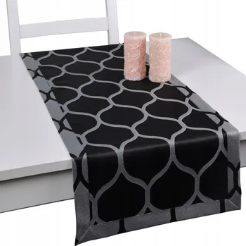 Prostěradlo Běžec na stůl černý, stříbrný 140 x 40 cm