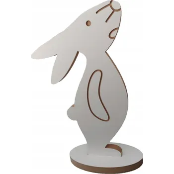 Velikonoční dekorace Velký velikonoční zajíček z MDF, 38 cm - bílý zajíc králíček Velikonoce