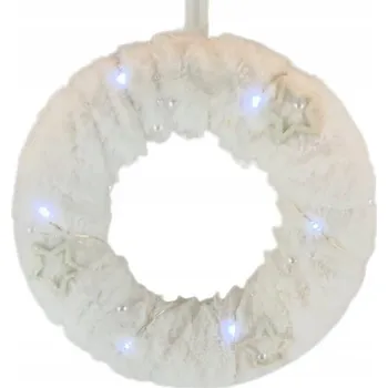 Věnec VĚNEC NA DVEŘE TEXTILNÍ VĚNEC ZÁVĚSNÝ LED 1 9 CM