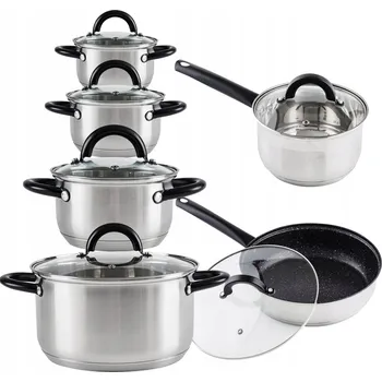 Sada nádobí Sada hrnců Cadro Sada hrnců z nerezové oceli 6 Ks nerezová ocel 12 ks.