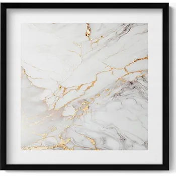 Obraz Dekorativní nástěnný obraz v černém rámu s grafikou Mramorový dekor 50x50 cm
