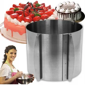 Forma na pečení FORMA NA DORTY A MOUČNÍKY NASTAVITELNÁ ČELENKA 16-30 CM FORMA NA DORT FORMA OBRUČE