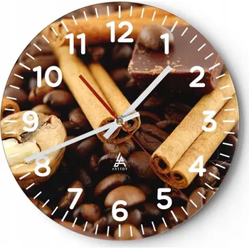 Hodiny Kuchyňské nástěnné hodiny 30x30 Gastronomie Moderní skleněné hodiny Tiché