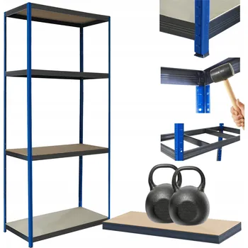 Dílenský regál Kovový regál do skladu, garáže, stojan HELIOS 180x110x40cm 4 police x 275kg