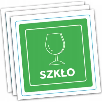 Odpadkový koš Štítek na koše pro třídění odpadu SKLO VODĚODOLNÝ