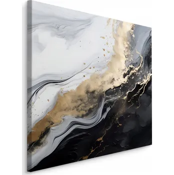 Obraz Obraz do Ložnice MARMOR Černo-Bílý Abstraktní Glamour Styl 60x60 cm