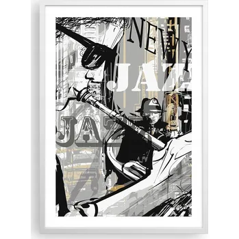 Obraz Plakát v bílém rámu do obýváku ložnice 50x70 New York moderní obraz