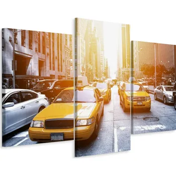 Obraz 3dílný obraz Taxíky město Pohled 3D 60x40
