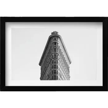 Obraz Nástěnný dekorativní foto obraz v černém rámu Symetrická budova 30x20 cm