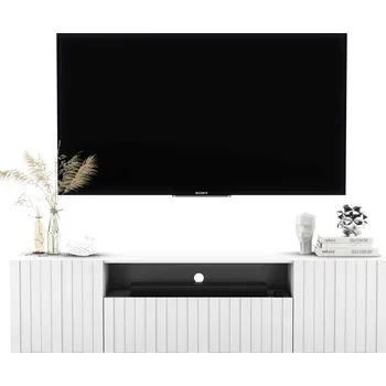 Komoda Závěsná skříňka pod TV Komoda Glamour Bílá MAT 150 cm