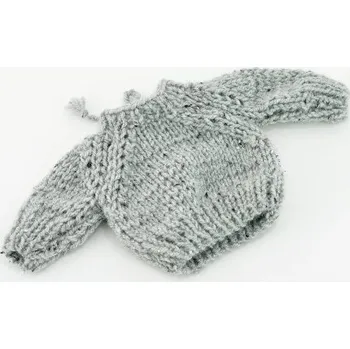 Doplněk pro panenku Svetřík pro panenku Miniland 38 Cm, Minikane 34 cm, Paola Reina 34 cm Šedý tvíd