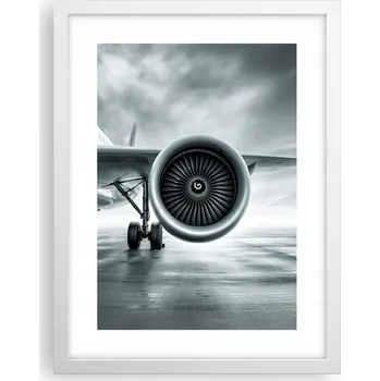 Obraz Obraz plakát v bílém rámu do obýváku 30x40 foto plakát letadlo na zeď