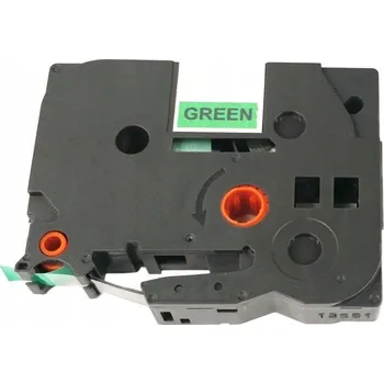 Pásek do tiskárny Páska - BROTHER TZE-741 - 18 mm zelená - černý tisk - kompatibilní