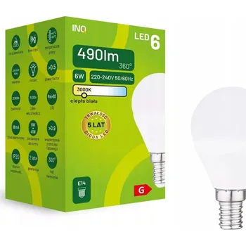 Žárovka LED ŽÁROVKA KULIČKA P45 E14 6W = 40W TEPLÁ BÍLÁ 3000K