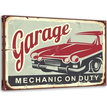 Obraz OBRAZ NA PLÁTNĚ Štít Retro Garáž 120x80