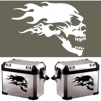 autokoberec Šablona pro malování na motorku MOTOCYKL KUFRY LEBKA PLAMEN 22x16