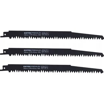 Pila ocaska EXTOL plátky do pily ocasky 3ks, 240 x 19 x 1,5 mm, HCS 8806102