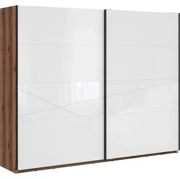 Šatní skříň BRW FORN šatní skříň SZF/270, dub delano tmavý/bílý lesk