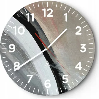 Hodiny Nástěnné hodiny do obýváku 40x40 Abstrakce Kulatý Skleněné hodiny Loft Tiché