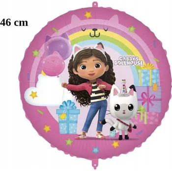Balónek Fóliový balónek kulatý Gábinin Kouzelný Domek Gabby 45 cm Narozeniny