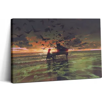 Obraz Fotoobraz Canvas do obýváku Nástěnná Dekorace Koncert na pláži 30x20 cm