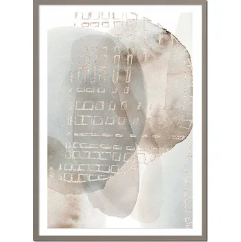 Obraz OBRAZ PLAKÁT V RÁMU 73x53cm JAPANDI JAPONSKO znaky béžová minimalismus P2398