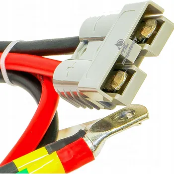 elektrický kabel Sada kabelů LGY 16mm 150 cm s okem M8 a konektorem Anderson 50A pro akumulátory a měniče