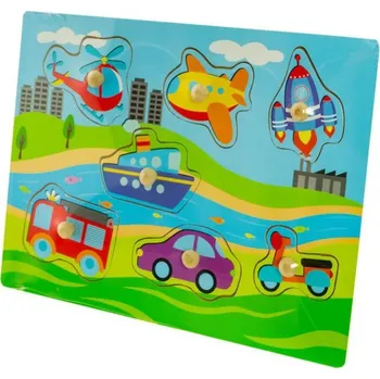 Dřevěná hračka Dřevěné puzzle Tulimi - Dopravní prostředky