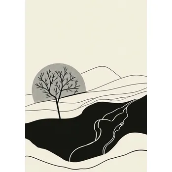 Plakát Plakát Vlnitý Měsíc bez rámu 21 x 29,7 cm