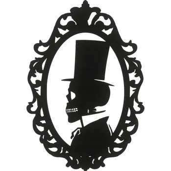 Obraz DEKORACE NA ZEĎ AŽUROVÝ OBRAZ LEBKA LEBKA DUCH HALLOWEEN ČERNÁ 32CM