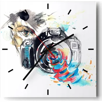 Hodiny Velké nástěnné hodiny 40x40 Abstrakce Skleněné tiché hodiny