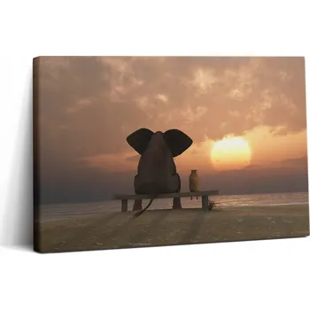 Obraz Plátěný Obraz Canvas Dekorace do Pokoje Zvířata Západ Slunce