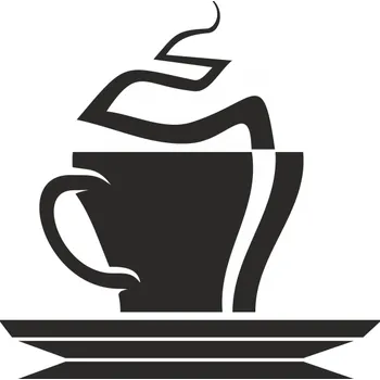 Samolepící dekorace Samolepka na stěnu Drukant Šálek černá 35x35 cm