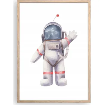Obraz Plakát v rámu světlý dub do obýváku ložnice 50x70 astronaut obraz