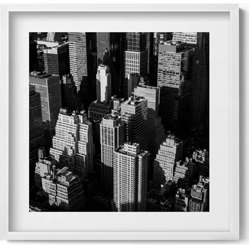 Obraz Nástěnný obraz v rámu s grafikou Černobílá architektura města 50x50 cm