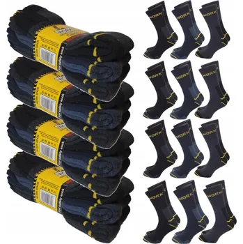 Pánská móda 12x pracovní Ponožky WORK STRONG POLSKÉ , ponožky froté 12 BOZP vel. 43-46