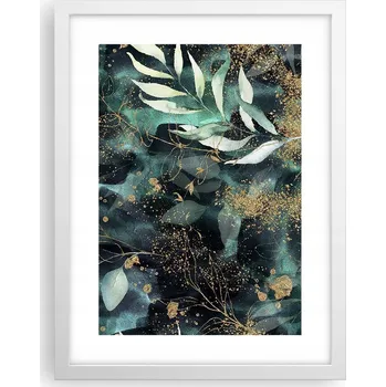 Obraz Obraz plakát v bílém rámu do obýváku 30x40 rostliny foto plakáty na zeď