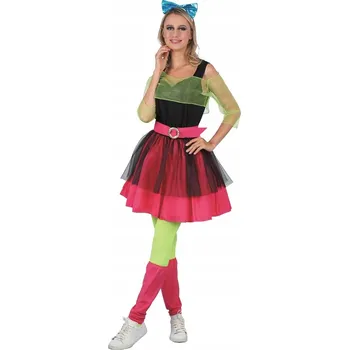 Karnevalový kostým Disco set pro dospělé 80. let ( šaty , čelenka, top, pásek ,