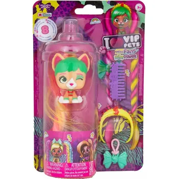 Panenka VIP PETS MINI FANS BOW POWER S5 PANENKA PEJSEK FIGURKA Dlouhé Vlasy LEILANI