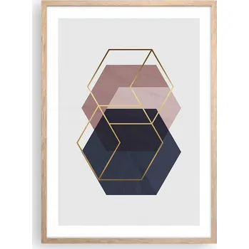 Obraz Plakát v rámu světlý dub do obýváku ložnice 50x70 abstrakce obraz