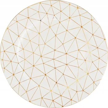 Talíř Podnos talíř pod talíř zlatý geometrický vzor