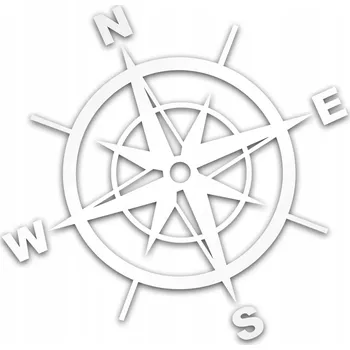 Samolepicí dekorace na vozidlo Reflexní nálepka Odblaskowo Růže kompasu 9x8,8 cm stříbrná