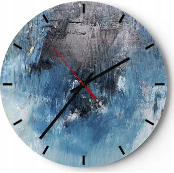 Hodiny Velké nástěnné hodiny 40x40 Abstrakce Skleněné hodiny Kulatý Tiché