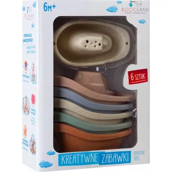 Hračka pro nejmenší Sada Bocioland Lodičky přelévací do koupele pastelové 6 ks