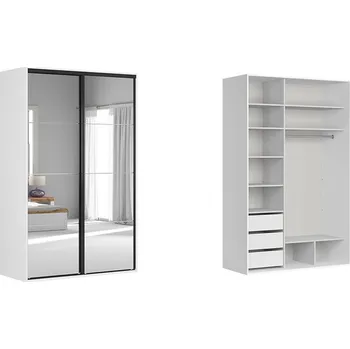 Šatní skříň BRW FLEX šatní skříň 150/91, bílá/zrcadlo